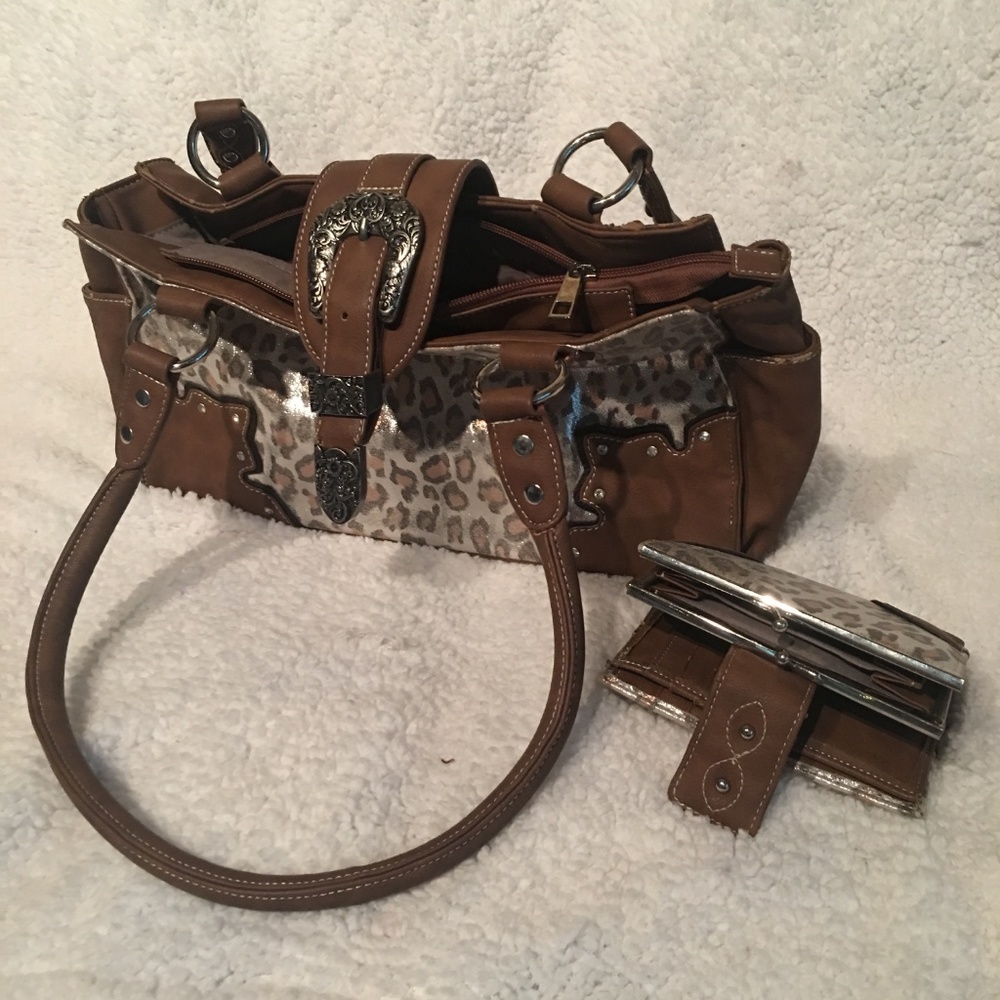 Western style Handbag and Wallet Set
